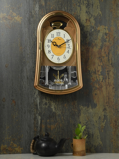 

ZANIBO Off-White & Yellow Geometric Colourblocked 23 cm Analogue Wall Clock