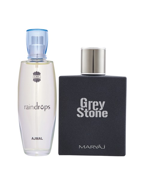 

Ajmal Unisex Set Of 2 Raindrops & Maryaj Greystone Eau De Parfum, White