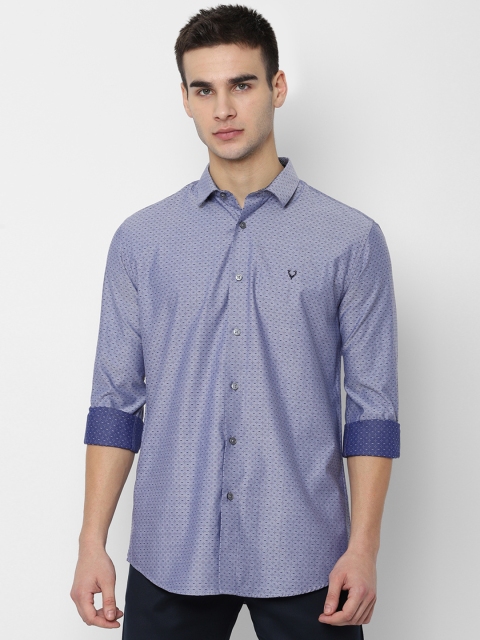 

Allen Solly Men Navy Blue Slim Fit Printed Casual Shirt