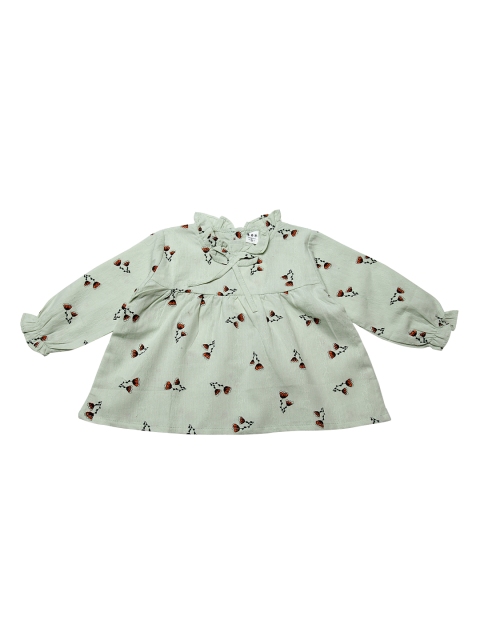 

J Style Girls Green Floral Embroidered Fit and Flare Dress