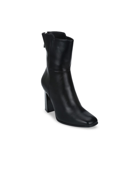 

Truffle Collection Women Black Solid Heeled High-Top Boots