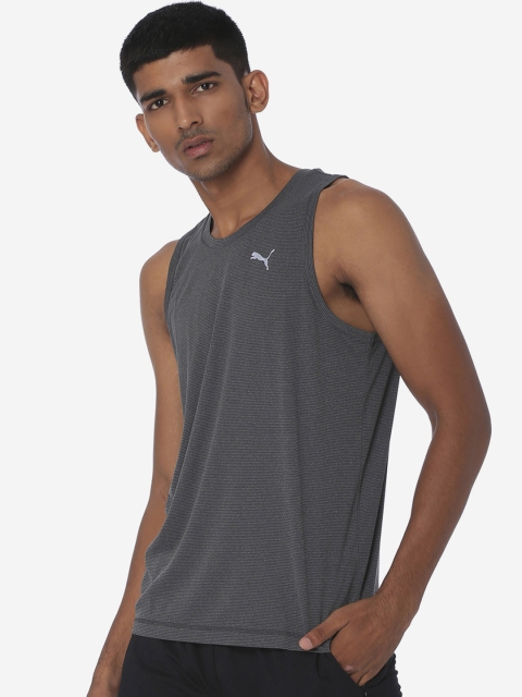 

one8 x PUMA Men Grey Self Design Round Neck T-shirt