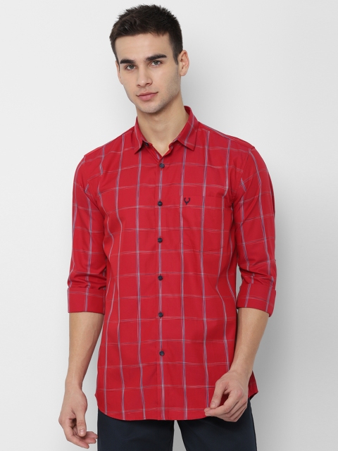 

Allen Solly Men Red Slim Fit Checked Casual Shirt