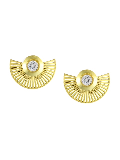 

Adwitiya Collection Gold-Plated Oxidised Geometric Studs