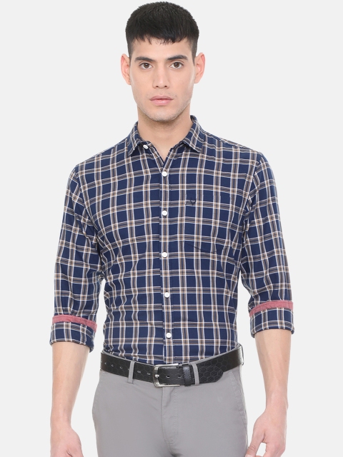 

Solly Jeans Co. Men Blue Slim Fit Checked Semiformal Shirt