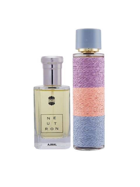 

Ajmal Unisex Set of 2 Neutron 100ML & Maryaj Deuce Femme EDP Perfume Scent for Skin 100ML, White