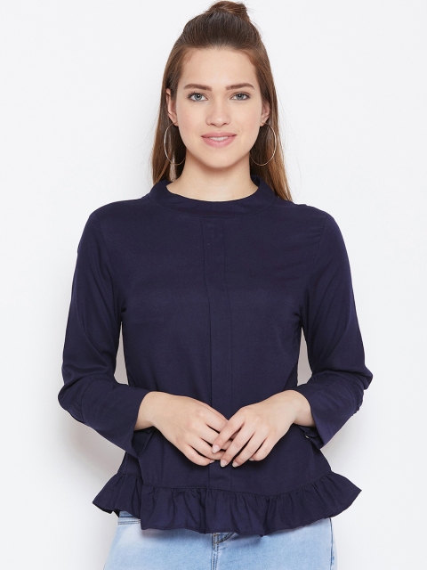 

Toshee Women Navy Blue Solid Top
