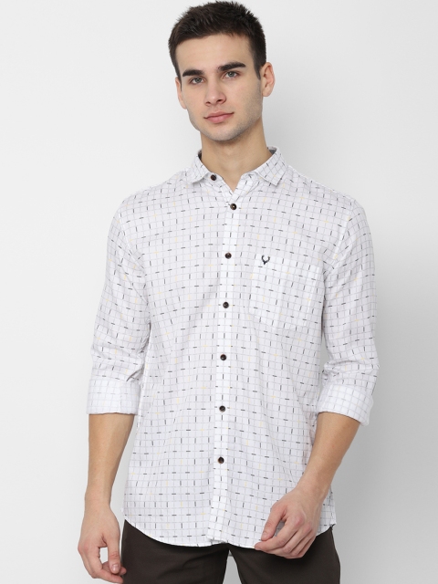 

Allen Solly Men White & Grey Slim Fit Checked Casual Shirt