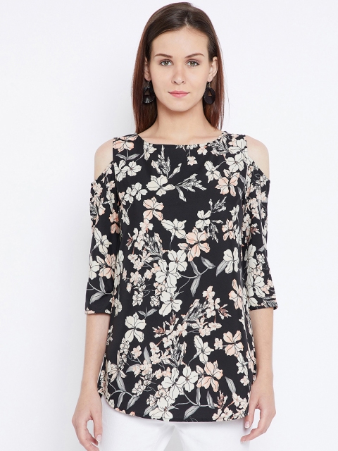 

Toshee Women Black Floral Printed Top