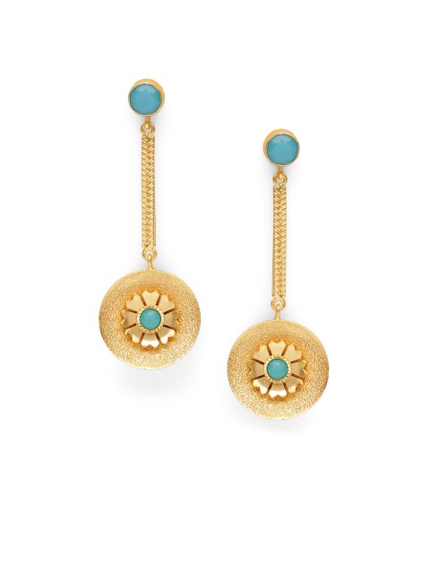 

Fabstreet Gold-Toned Floral Drop Earrings