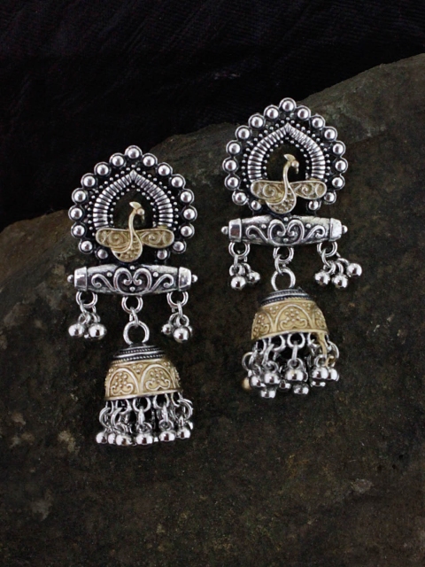 

Sia Art Jewellery Silver Plated Dome Shaped Jhumkas