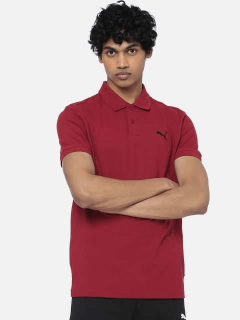 

Puma Men Maroon Solid ESS Pique Polo T-shirt