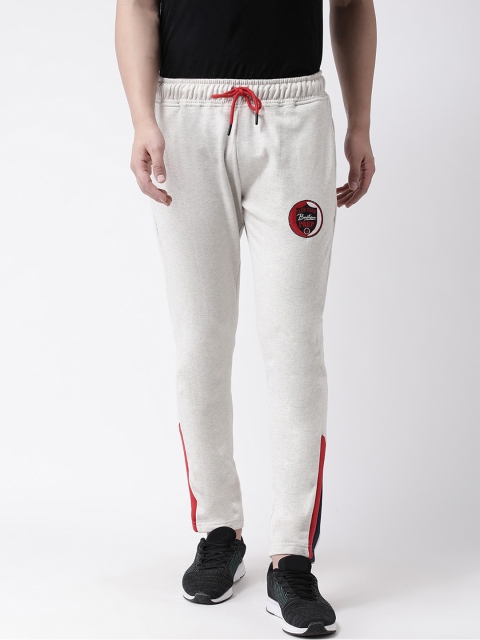 Club York Men Off White Self Design Slim Fit Track Pants