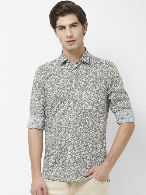 

Integriti Men Olive Green & White Slim Fit Printed Casual Shirt