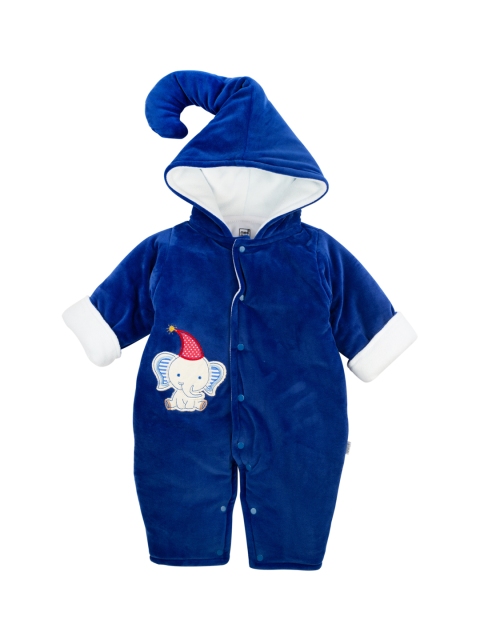 

MeeMee Infants Blue Solid Hooded Sleepsuit