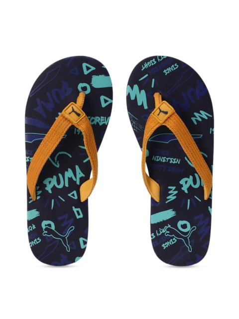 

Puma Kids Orange & Blue Epic toss Jr X2 IDP Printed Thong Flip-Flops