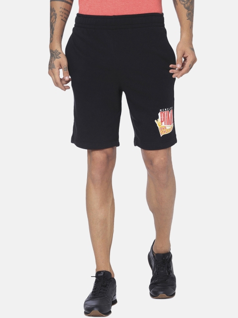

Puma Men Black Solid Regular Fit Sports Graphic Shorts II