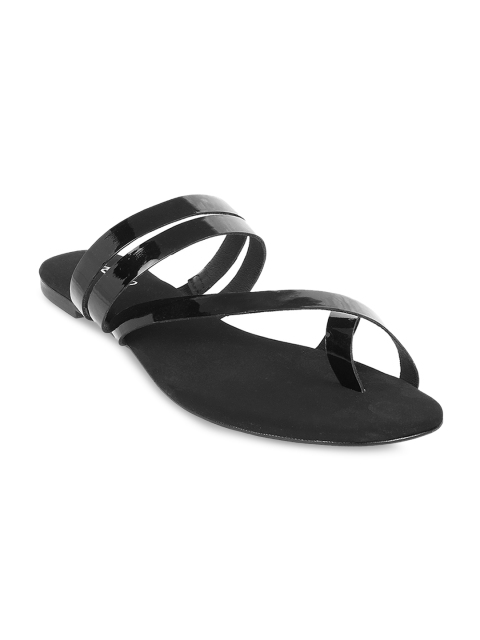

Metro Women Black Solid One Toe Flats