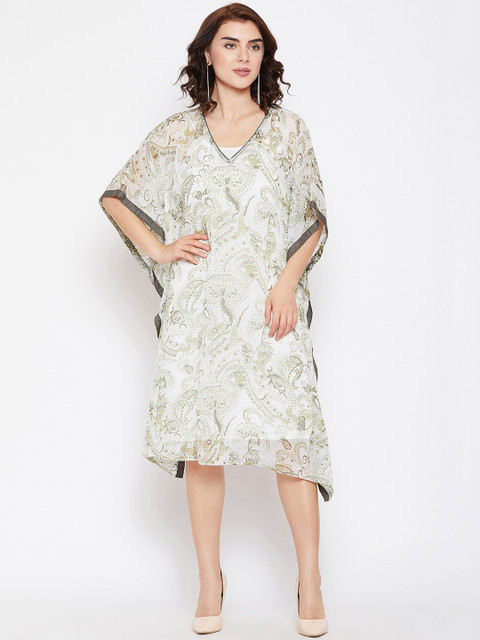 

The Kaftan Company Women Off-White Printed Kaftan Dress