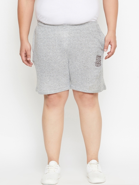 

bigbanana Plus Size Men Grey Solid Regular Fit Regular Shorts