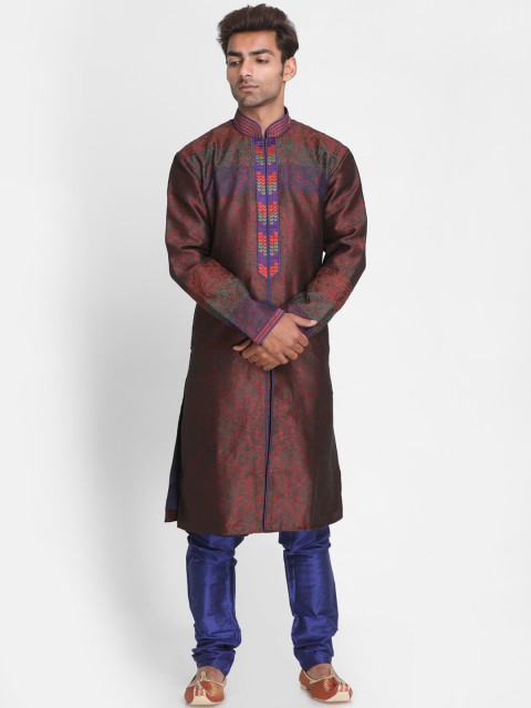

Lakshya by Manish Men Multicoloured Self Design Kurta with Churidar, Multi