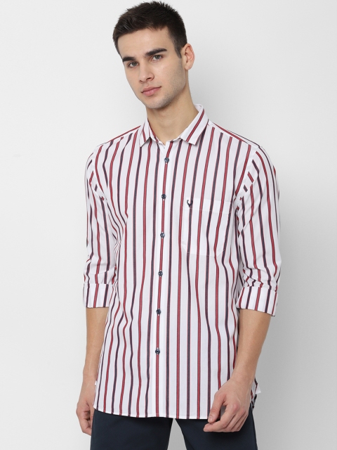 

Allen Solly Men White & Pink Slim Fit Striped Casual Shirt