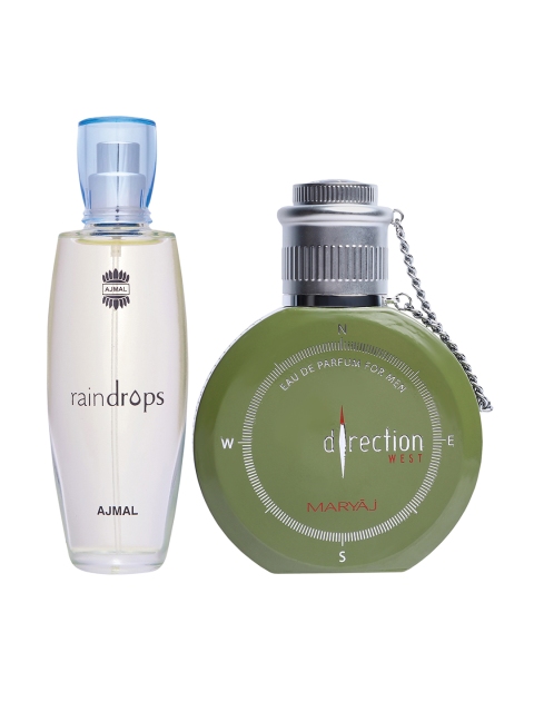

Ajmal Unisex Set Of 2 Raindrops & Maryaj Directionwest Eau De Parfum, White