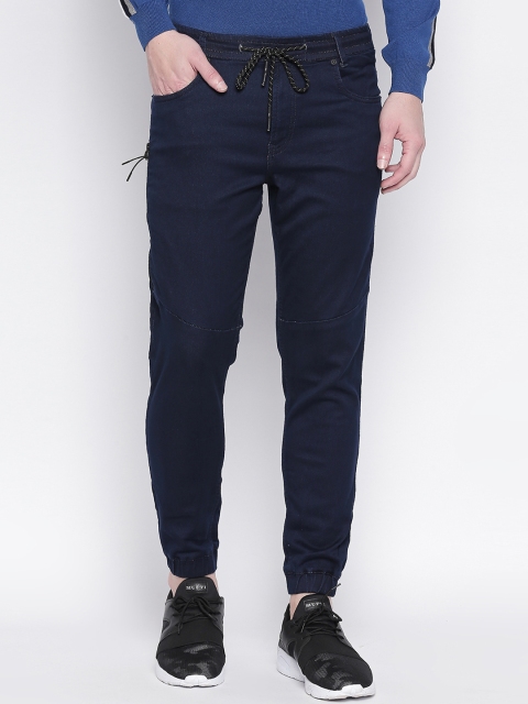 

Mufti Men Navy Blue Slim Fit Solid Joggers