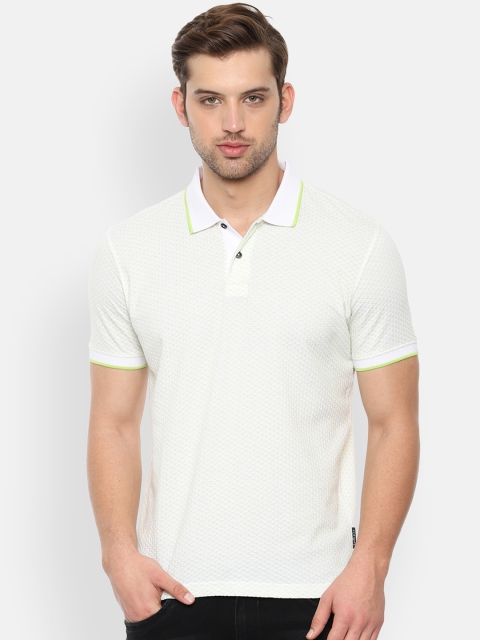 

Van Heusen Sport Men Green Self Design Polo Collar T-shirt