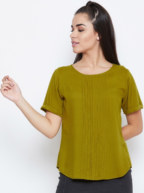 

Toshee Women Olive Green Solid Top