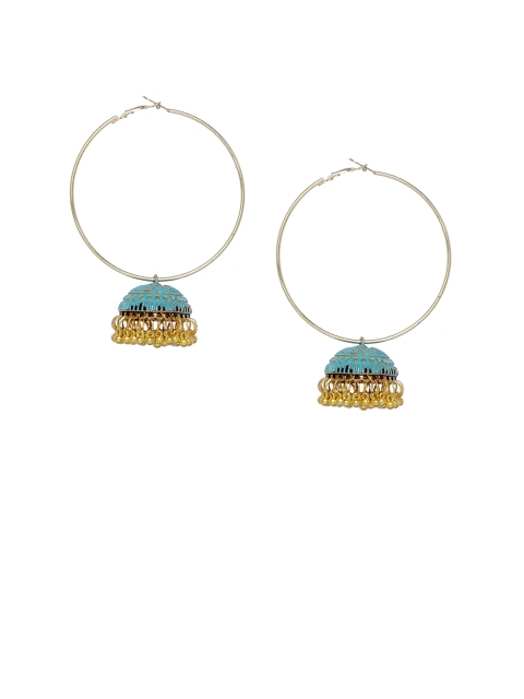 

AKS Gold-Plated & Blue Hoop Earrings