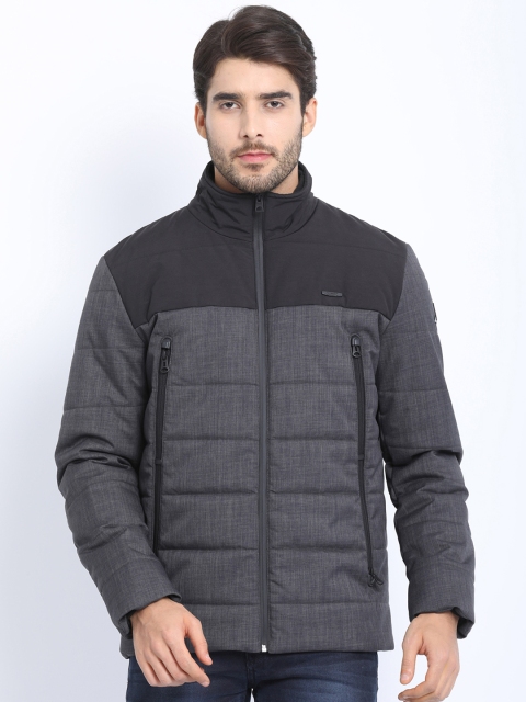 

t-base Men Grey Colourblocked Lightweight Puffer Jacket