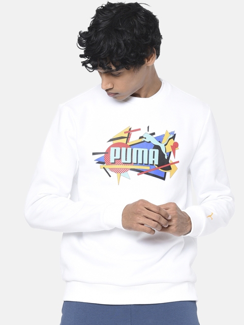 

Puma Men White Graphic Crew VI Printed Sweatshirt