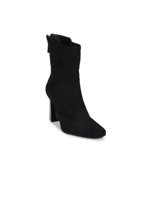 

Truffle Collection Women Black Solid Heeled High Top Boots