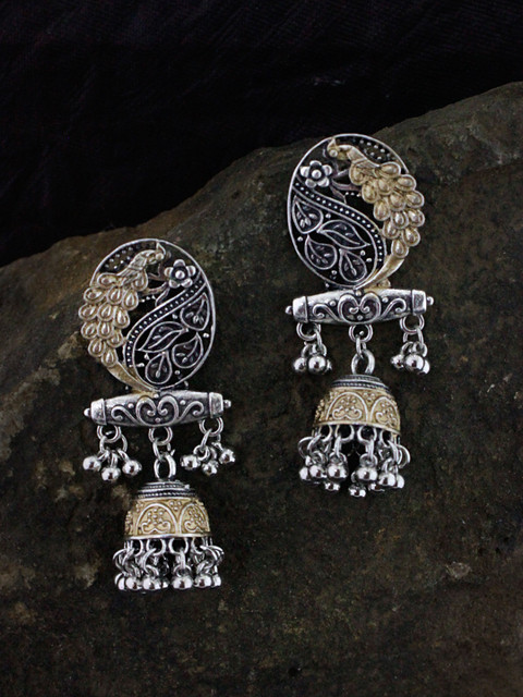 

Sia Art Jewellery Silver Plated Dome Shaped Jhumkas
