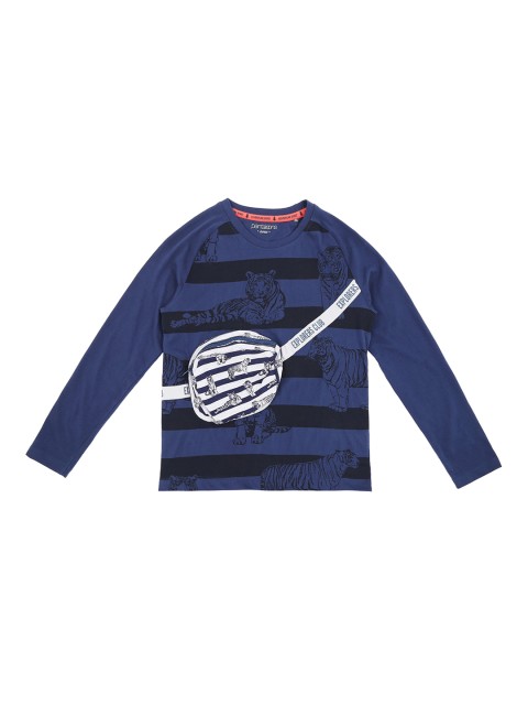 

Pantaloons Junior Boys Navy Blue & White Printed Round Neck T-shirt