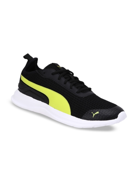

Puma Men Black & Lime Green Colourblocked Manitoba IDP Sneakers