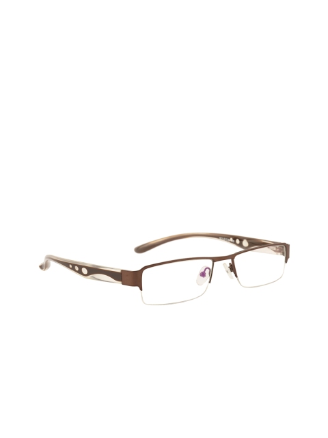 

Gold Berg Unisex Brown & White Solid Half Rim Rectangle Frames