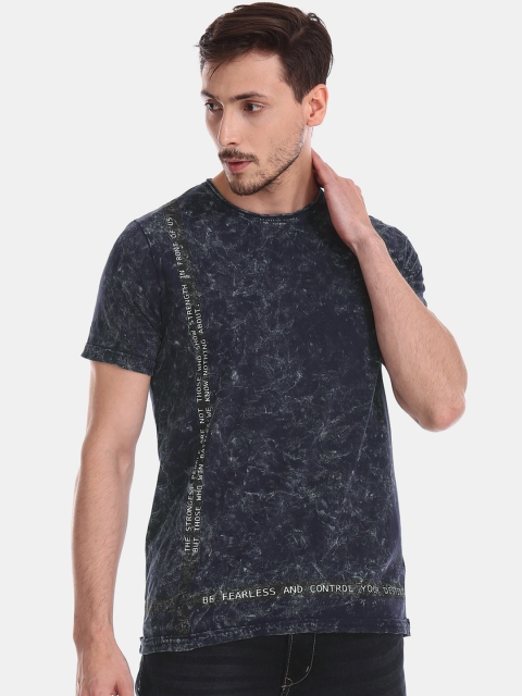 

Colt Men Navy Blue Printed Round Neck T-shirt