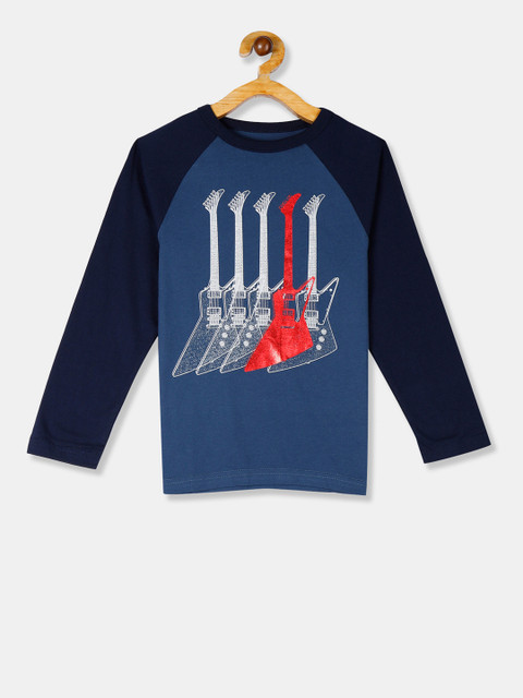 

The Childrens Place Boys Blue Printed Round Neck T-shirt