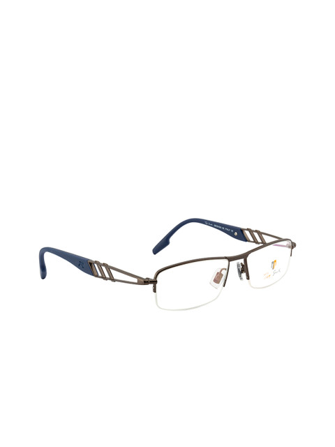 

Ted Smith Unisex Brown Solid Half Rim Rectangle Frames