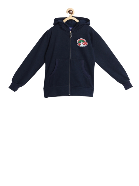 

SWEET ANGEL Boys Navy Blue Solid Hooded Sweatshirt