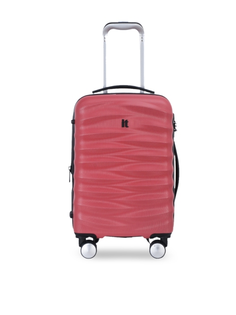 

IT luggage Red Solid Tidal Hard-Sided Cabin Trolley Suitcase