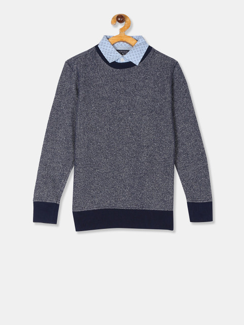 

The Childrens Place Boys Blue Solid Round Neck T-shirt