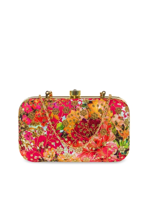 

PARIZAAT BY SHADAB KHAN Red & Yellow Embroidered Clutch