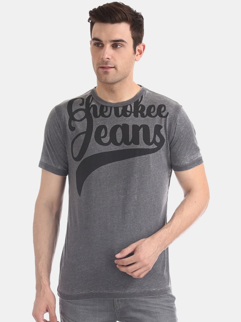 

Cherokee Men Grey Printed Round Neck T-shirt