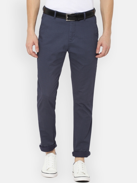 

Van Heusen Sport Men Navy Blue Slim Fit Printed Regular Trousers