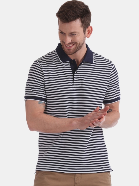 

GANT Men Blue Striped Polo Collar T-shirt