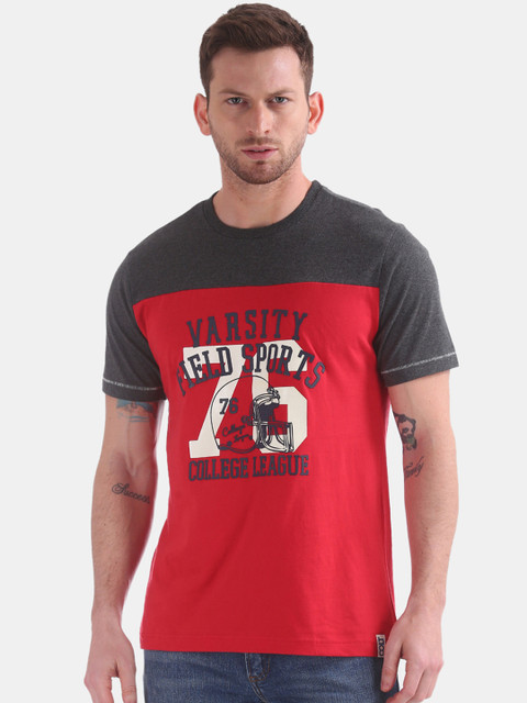 

Colt Men Red Printed Round Neck T-shirt