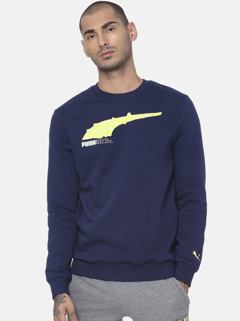 

Puma Men Blue Graphic Crew VII Printed Sweatshirt